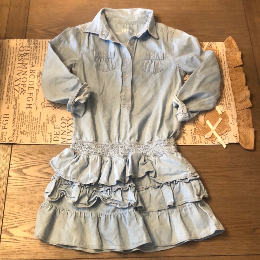 Gap kids ❤️❤️ Sz 6/7 girls chambray dress soft 🌻